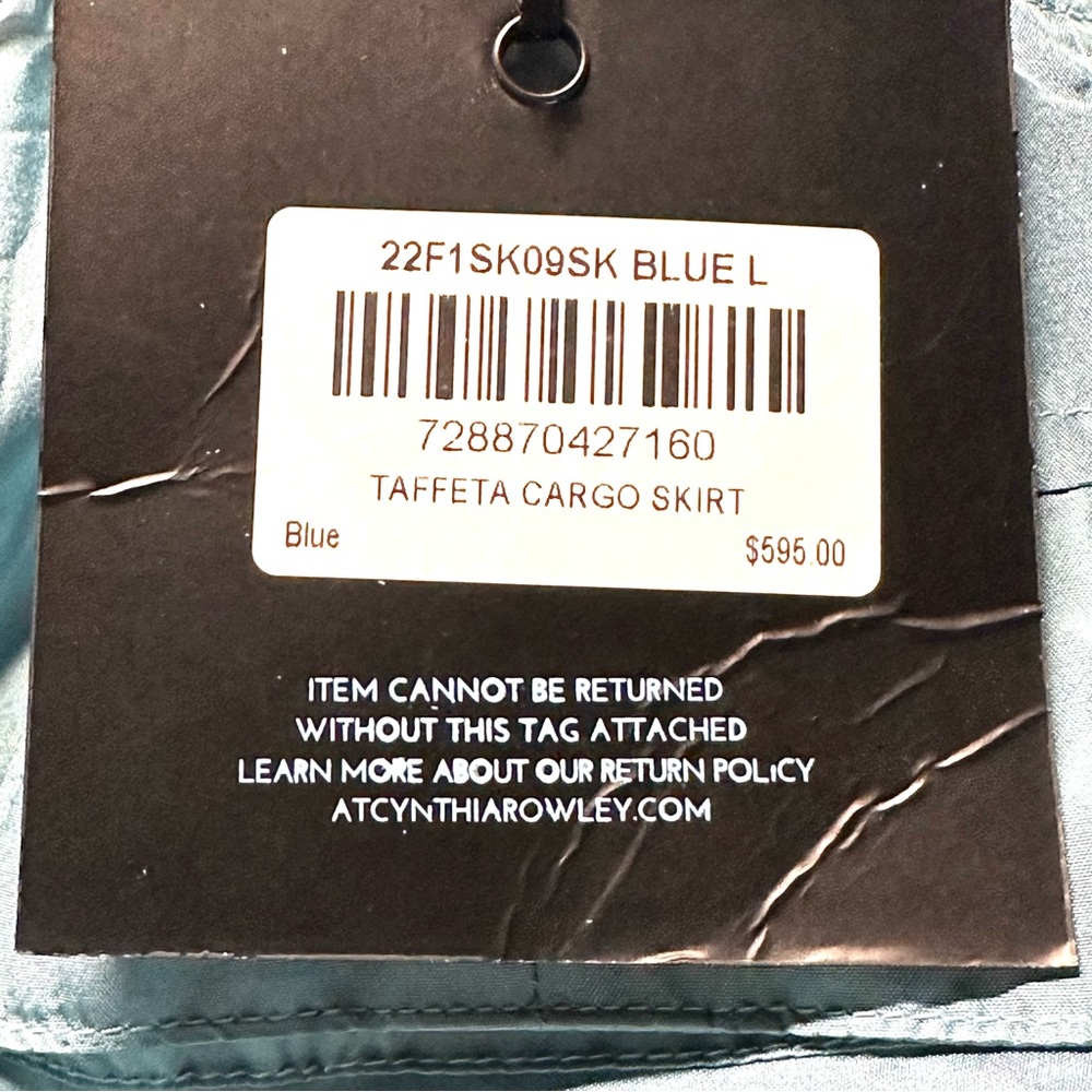 Cynthia Rowley Teal Taffeta Cargo Skirt M. NWT - Picture 11 of 13